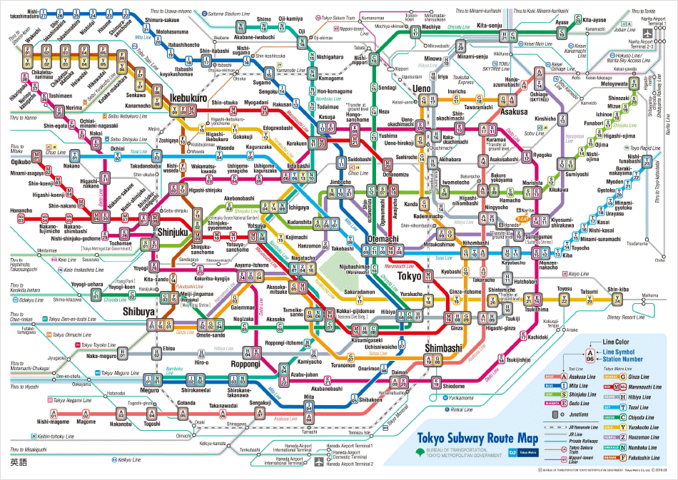 traveling around japan - tokyo subway map